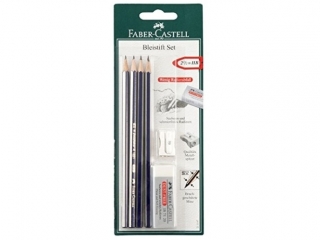 GOLDFABER ZESTAW NA BLISTRZE 4 OWKI + TEMPERWKA + GUMKA FABER-CASTELL [opakowanie=10szt]