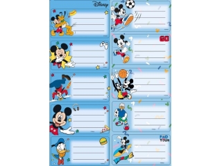 NAKLEJKI NA ZESZYTY / MICKEY MOUSE [opakowanie=15szt]
