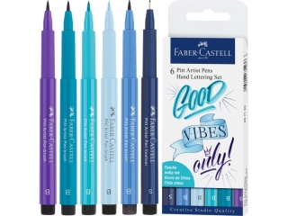 ZESTAW PITT ARTIST PEN HAND LETTERING 6 SZT. ODCIENIE NIEBIESKIEGO FABER-CASTELL