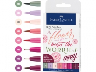 ZESTAW PITT ARTIST PEN HAND LETTERING 8 SZT. ODCIENIE RÓŻOWEGO FABER-CASTELL