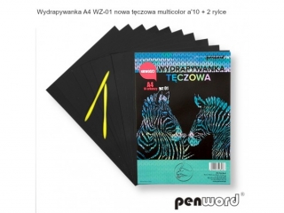WYDRAPYWANKA A4 WZ-01 NOWA TĘCZOWA MULTICOLOR a10 + 2rylce