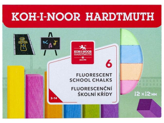 KIN KREDA KOLOROWA FLUORESCENCYJNA 1125S06 DO TABLIC ZESTAW 6 KOLORÓW