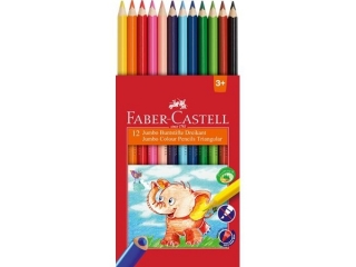 KREDKI JUMBO TRÓJKĄTNE 12 KOL. GRAFIT 5, 4MM FABER-CASTELL