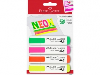 MARKERY DO TKANIN 4 KOLORY NEONOWE BLISTER FABER-CASTELL