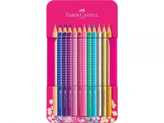 KREDKI OŁÓWKOWE SPARKLE 12 KOL.OPAKOWANI E METALOWE FABER-CASTELL