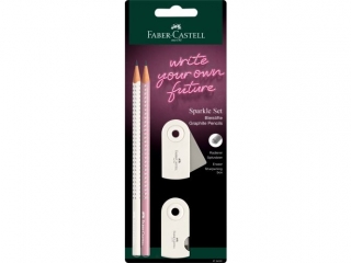 ZESTAW SPARKLE COCONUT MILK 2 OWKI + TEMPERWKA SLEEVE MINI + GUMKA SLEEVE MINI BLISTER FABER-CASTELL [opakowanie=10szt]