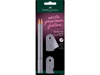 ZESTAW SPARKLE DAPPLE GRAY 2 OWKI + TEMPERWKA SLEEVE MINI + GUMKA SLEEVE MINI BLISTER FABER-CASTELL [opakowanie=10szt]