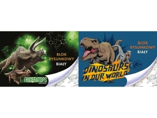 BLOK RYSUNKOWY BIAY A4/20k. z pierwsz stron do kolorowania / JURASSIC PARK [opakowanie=10szt]