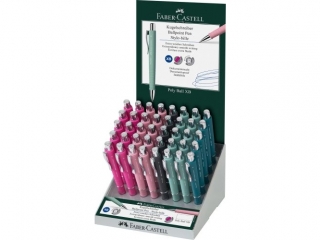 DŁUGOPIS POLY BALL XB (MIĘTOWY, RÓŻOWY, SZMARAGDOWY, PUDROWO RÓŻOWY, CZARNY) DISPLAY 40 SZT. FABER-CASTELL