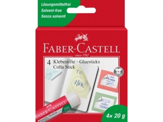 KLEJ W SZTYFCIE 20 G 4 SZT. OPAKOWANIE KARTONOWE FABER-CASTELL