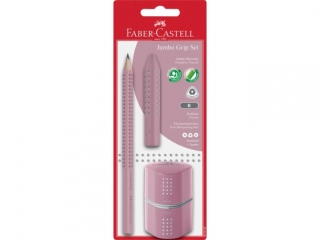 ZESTAW JUMBO GRIP RӯOWY (ROSE SHADOWS) (1X OWEK+ GUMKA+TEMPERWKA) FABER-CASTELL [opakowanie=10szt]
