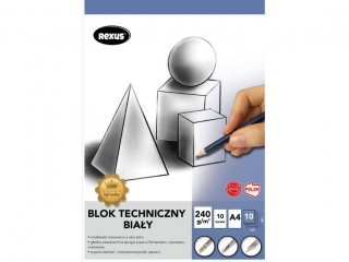 BLOK TECHNICZNY BIAŁY A4/10k. / PREMIUM