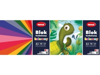 BLOK TECHNICZNY KOLOROWY A3/10k.