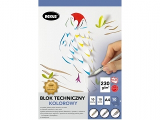 BLOK TECHNICZNY KOLOROWY A4/10k. / PREMIUM