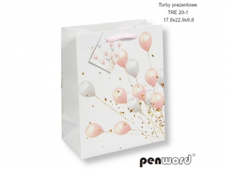 TORBY PREZENTOWE TRE 0020-1 17.8X22.9X9.8 CM [opakowanie=12szt]