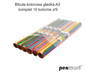BIBUA KOLOROWA GADKA A3 KOMPLET 10 KOLORW a6(SZPSH)