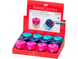 TEMPERWKA GRIP AUTO PODWJNA Z POJEMNIK IEM MIX KOL. TREND 19 FABER-CASTELL [opakowanie=12szt]