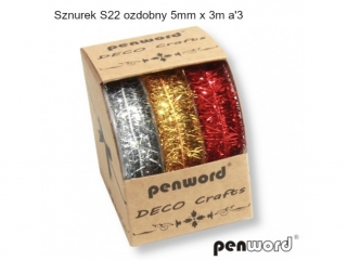 SZNUREK S22 OZDOBNY 5mm x 3m a3