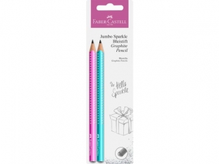 OŁÓWEK SPARKLE PEARL JUMBO BLISTER 2 SZT (RÓŻOWY + NIEBIESKI) FABER-CASTELL
