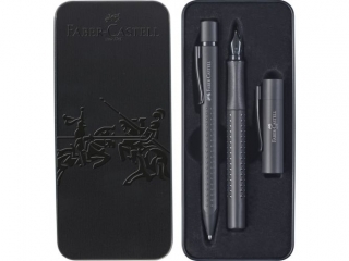 ZESTAW PREZENTOWY GRIP 2011 EDYCJA LIMIT OWANA PIÓRO + DŁUGOPIS ALL BLACK OP. METALOWE FABER-CASTELL