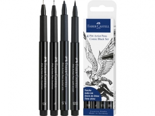 ZESTAW PIT ARTIST PEN DO RYSOWANIA KOMIKSÓW "THE FAMAZINGS- SON" 4 SZT. FABER-CASTELL