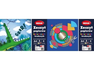 ZESZYT PAPIERÓW KOLOROWYCH KREDOWANYCH A4/8k.