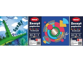 ZESZYT PAPIERÓW KOLOROWYCH KREDOWANYCH A5/8k.