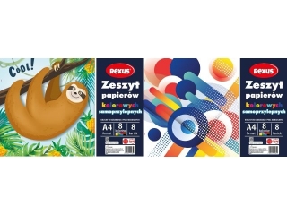 ZESZYT PAPIERÓW KOLOROWYCH SAMOPRZYLEPNYCH A4/8k.