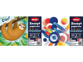 ZESZYT PAPIERÓW KOLOROWYCH SAMOPRZYLEPNYCH A5/8k.