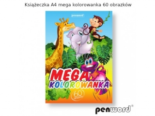 KSIĄŻECZKA A4 MEGA KOLOROWANKA 60 OBRAZKÓW ISBN 978-83-966136-0-8