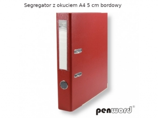 SEGREGATOR Z OKUCIEM A4 5 cm BORDOWY