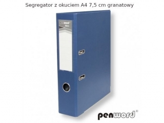 SEGREGATOR Z OKUCIEM A4 7, 5 cm GRANATOWY