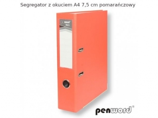 SEGREGATOR Z OKUCIEM A4 7, 5 cm POMARAŃCZOWY