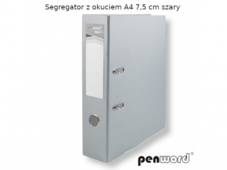 SEGREGATOR Z OKUCIEM A4 7, 5 cm SZARY