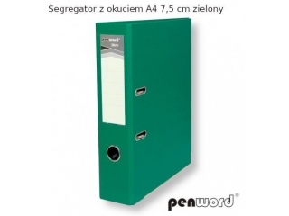 SEGREGATOR Z OKUCIEM A4 7, 5 cm ZIELONY