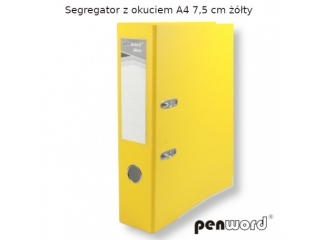SEGREGATOR Z OKUCIEM A4 7, 5 cm ZÓŁTY