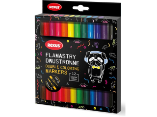 DWUSTRONNE MAZAKI z kocwk flamastrow i pdzelkow 12kol. w kartoniku / REXUS TEENS