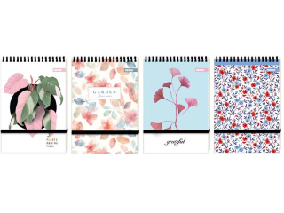 KOONOTES A6/96k. Kratka ZAMYKANY NA GUMK / FLOWER [opakowanie=10szt]