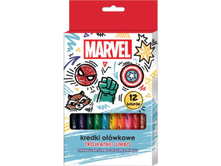 KREDKI OŁÓWKOWE TRÓJKĄTNE JUMBO 12kol. / AVENGERS
