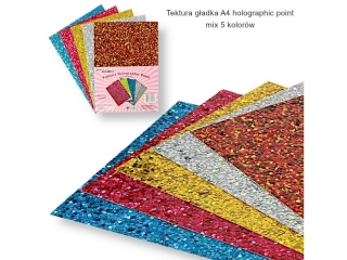 TEKTURA GŁADKA A4 HOLOGRAPHIC POINT MIX 5 KOLORÓW a5