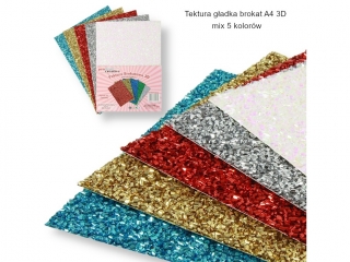 TEKTURA GŁADKA BROKAT A4 3D MIX 5 KOLORÓW a5