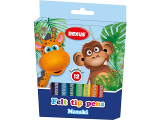MAZAKI 12kol. w kartoniku / REXUS KIDS