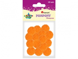 Pompony poliestrowe 18mm 15szt. pomarańczowe