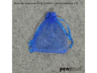 WORECZKI ORGANZOWE 7x10cm WR01 CIEMNONIEBIESKI a10