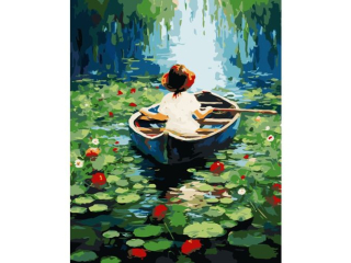 MALOWANIE PO NUMERACH PODOBRAZIE 40X50 CM NIKI4 ŁÓDKA