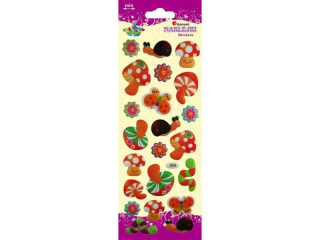 Naklejki wypuke mikkie grzybki, limaki 22szt.