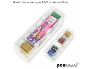 BROKAT Z DOZOWNIKIEM SYPKI BS-02 MIX KOLORÓW 12x8g