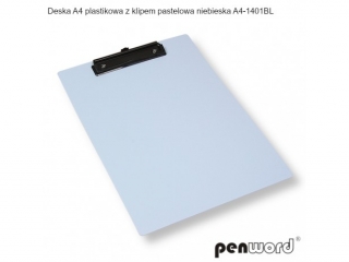 DESKA A4 PLASTIKOWA Z KLIPEM PASTELOWA NIEBIESKA A4-1401BL