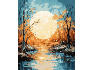 MALOWANIE PO NUMERACH PODOBRAZIE 40X50 CM NIKI4 KSIĘŻYC