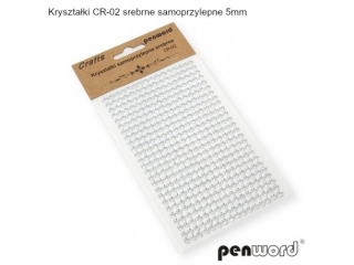 KRYSZTAŁKI CR-02 SREBRNE SAMOPRZYLEPNE 5mm